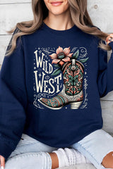 UL180-E3100 Wild West Cowgirl Boot Graphic Sweatshirt $20