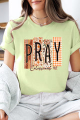 US3001P-E3166 Pray Fall Christian Graphic Plus Tee $16