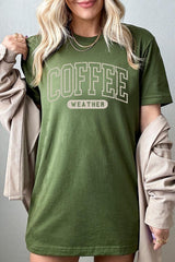 US3001-E3207 Coffee Weather Graphic Tee $12.5