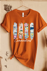US3001-E3061CT Connecticut State Brushstroke Graphic Tee $12.5
