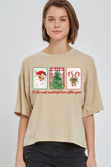 CTS-E3201 Most Wonderful Time Graphic Relaxed Crop Top $11