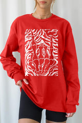 UL240P-E3177 Skeleton Hands Zebra Graphic Plus Long Sleeve Tee $17