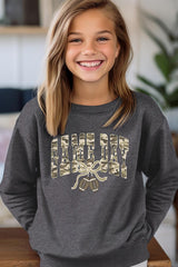 UL180B-E3131Z Football Game Day Camo Kids Graphic Sweatshirt $20