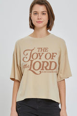 CTS-E3179 Joy of the Lord Graphic Relaxed Crop Top $11