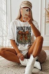 US3001-E3190 Hunting Pumpkin Bow Graphic Tee $12.5