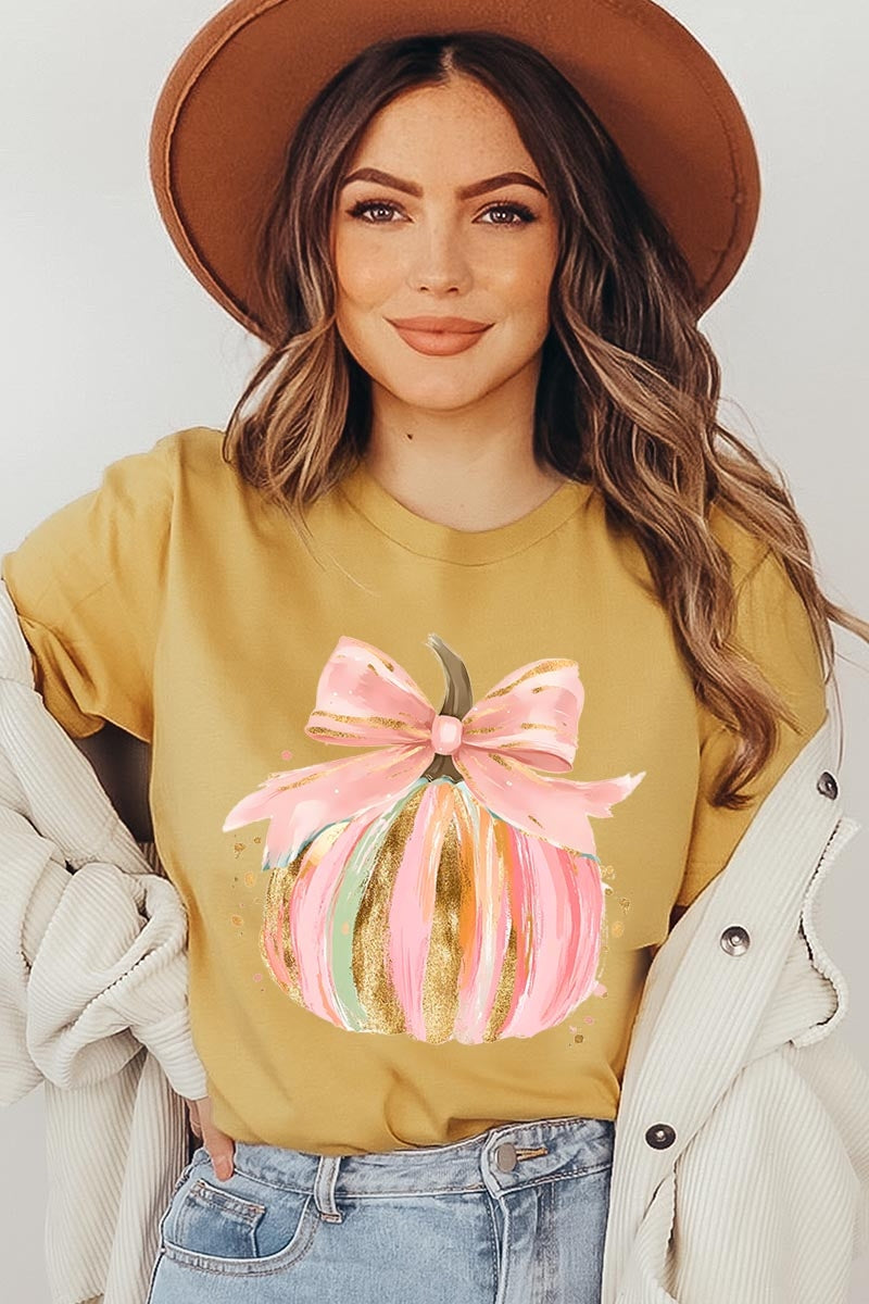 US3001-E3083 Brushstroke Pumpkin Graphic Tee $12.5