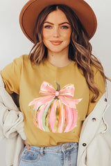 US3001P-E3083 Brushstroke Pumpkin Graphic Plus Tee $16