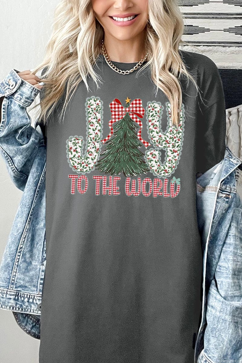 5000P-E3213 Joy to the World Graphic Plus Heavy Cotton Tee $12.75