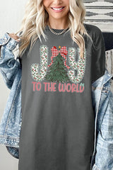5000P-E3213 Joy to the World Graphic Plus Heavy Cotton Tee $12.75