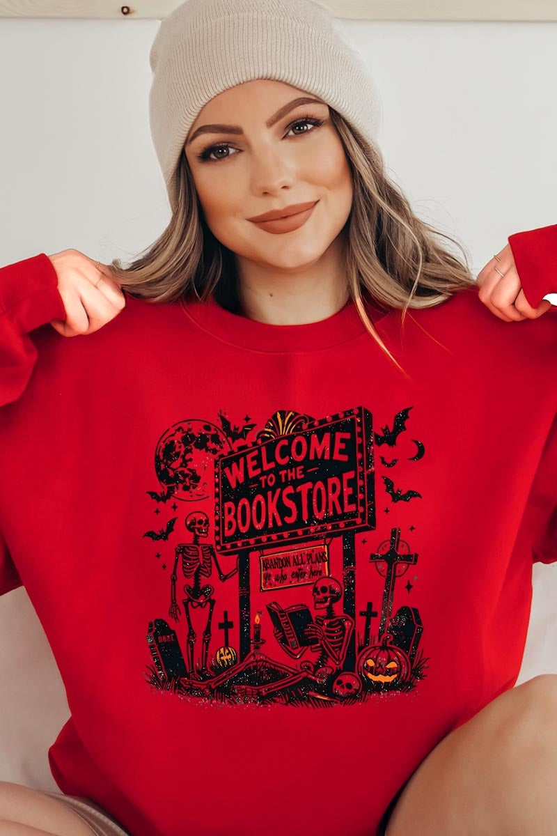 UL180P-E3122 Bookstore Halloween Graphic Plus Sweatshirt $25