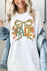 5000P-E3121 Fall Brushstroke Bow Graphic Plus Heavy Cotton Tee $12.75