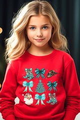 UL180B-E3180Z Western Christmas Kids Graphic Sweatshirt $20
