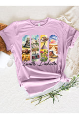 US3001-E3061SD South Dakota State Brushstroke Graphic Tee $12.5