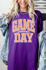 5000-E3129 Orange Gingham Game Day Graphic Heavy Cotton Tee $9