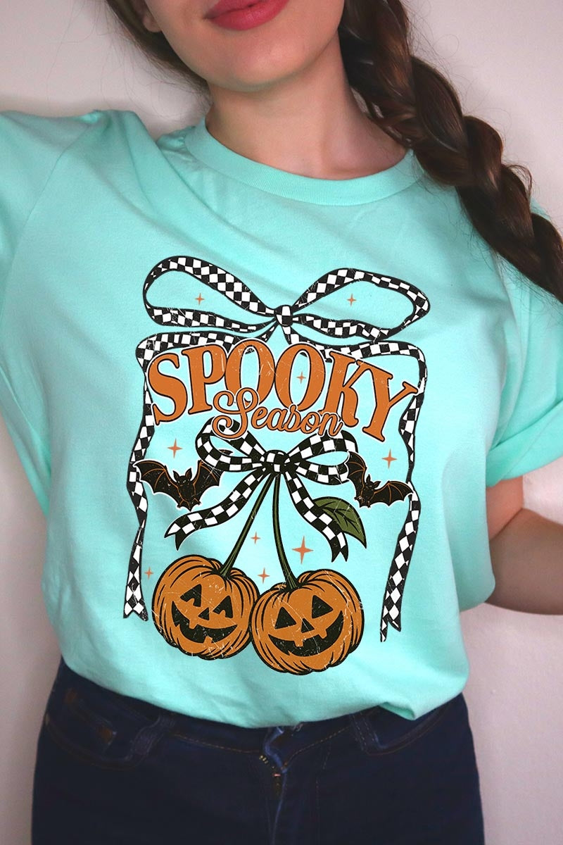 US3001P-E3085 Pumpkin Cherries Graphic Plus Tee $16