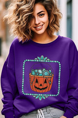 UL180P-E3140 Halloween turquoise pumpkin Plus Sweatshirt $25