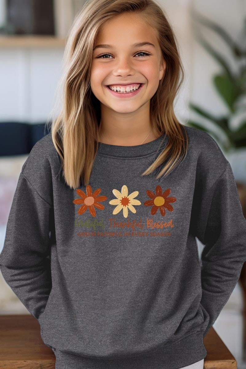 UL180B-E3165Z Boho Fall Christian Kids Graphic Sweatshirt $20