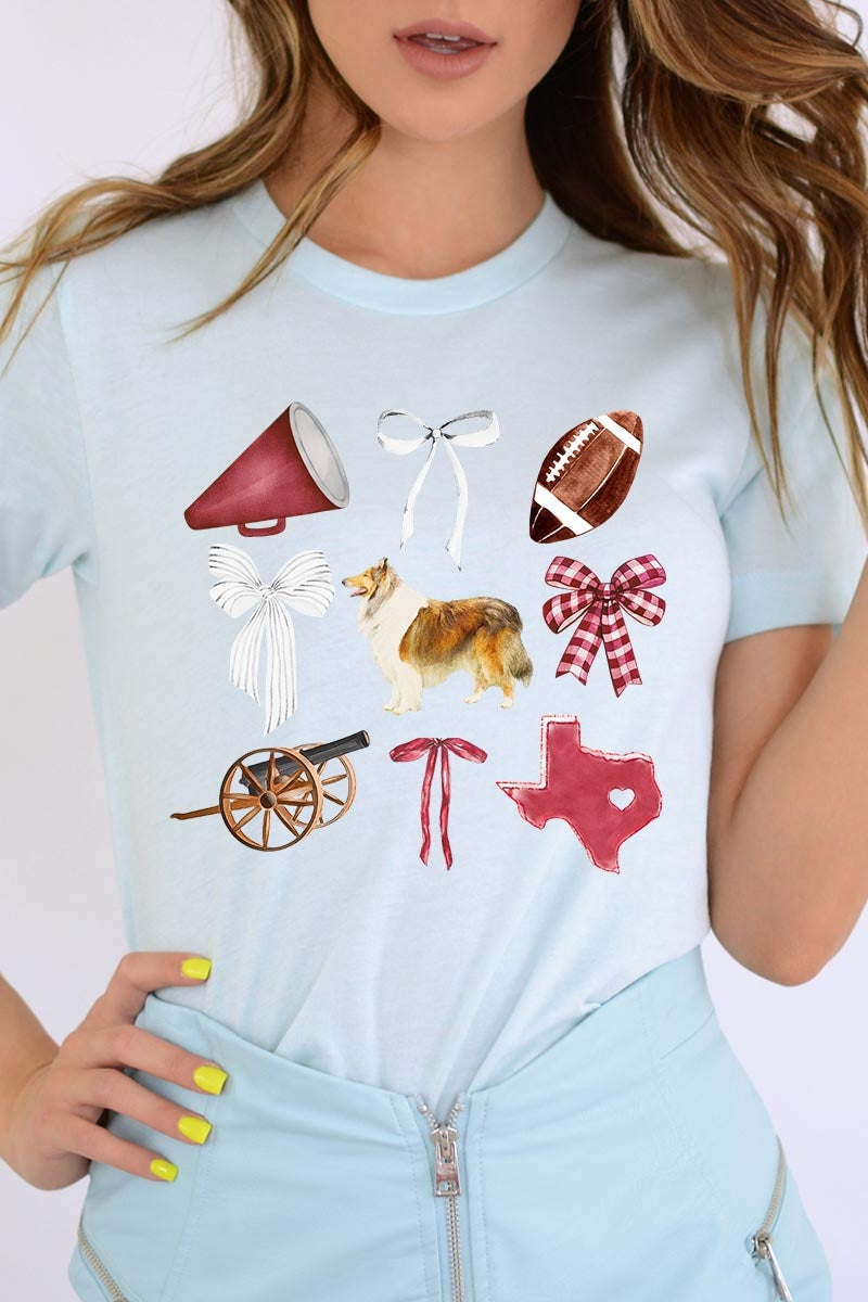 US3001P-E3079 Texas Football Graphic Plus Tee $16