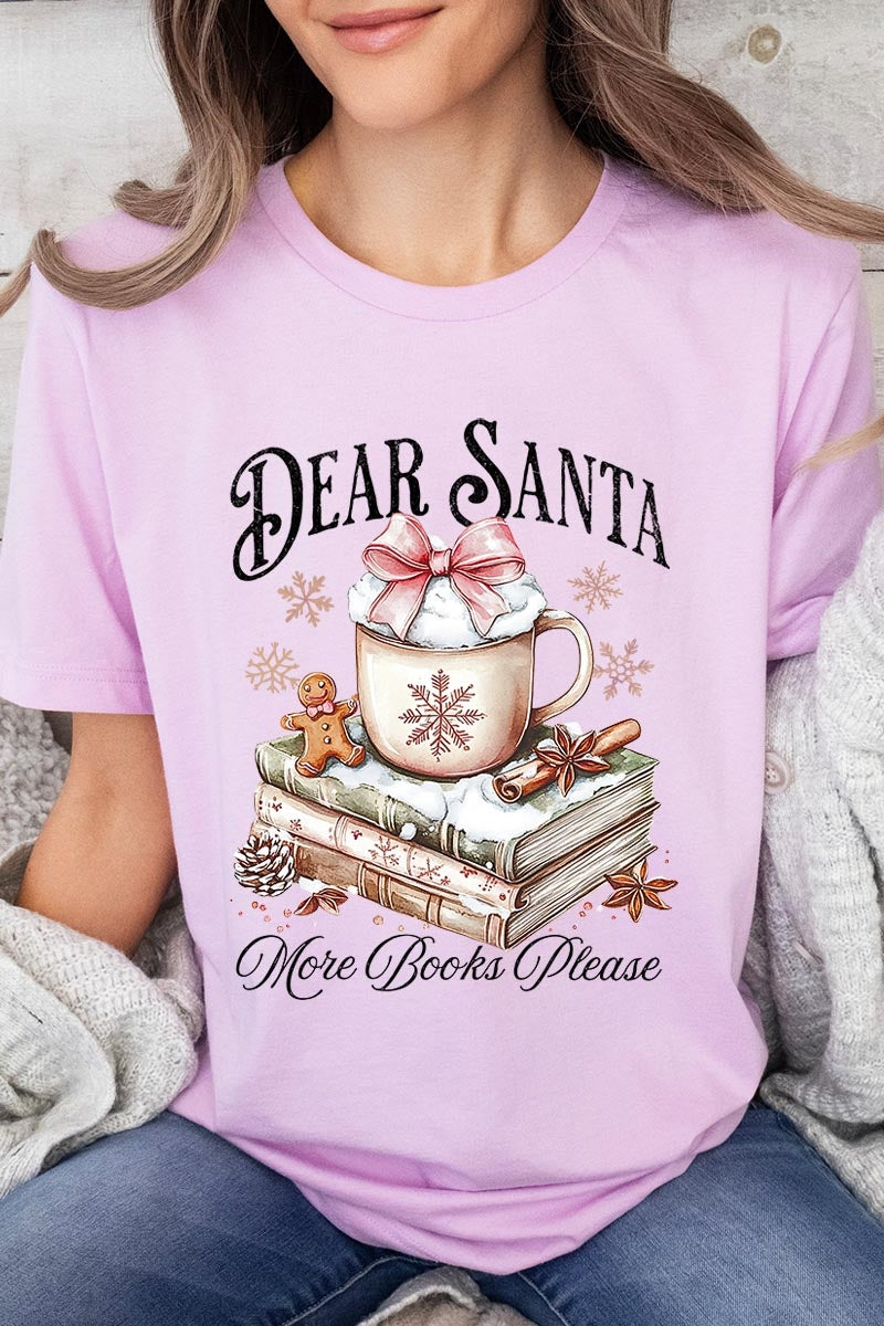 US3001-E3205 Dear Santa Books Graphic Tee $12.5