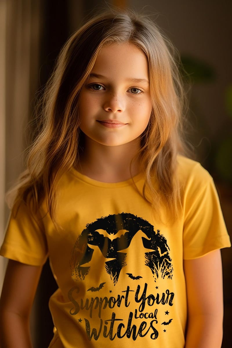 US3001Y-E3161Z Local Witches Halloween Kids Graphic Tee $11