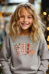 UL180B-E3071Z Fall Vibes Rustic Script Kids Graphic Sweatshirt $20