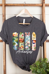 US3001P-E3061AR Arkansas State Brushstroke Graphic Plus Tee $16