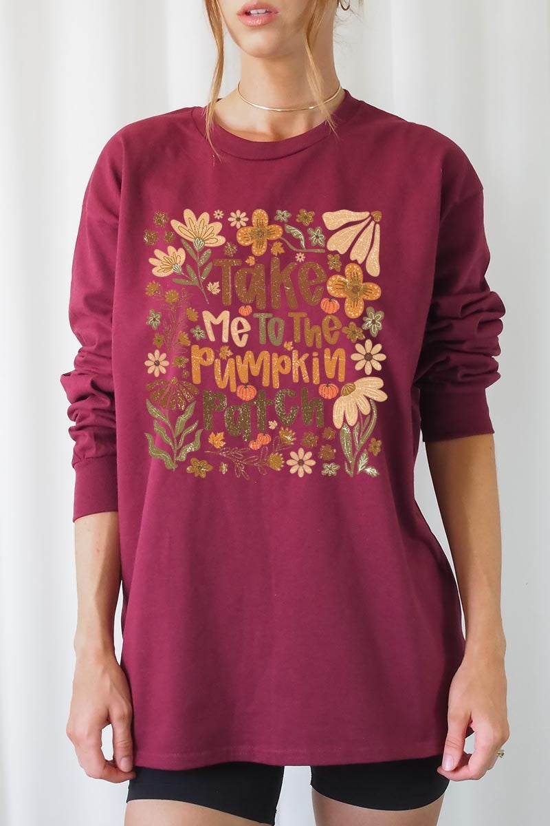 UL240-E3136 Take Me To The Pumpkin Patch Long Sleeve Tee $13.75