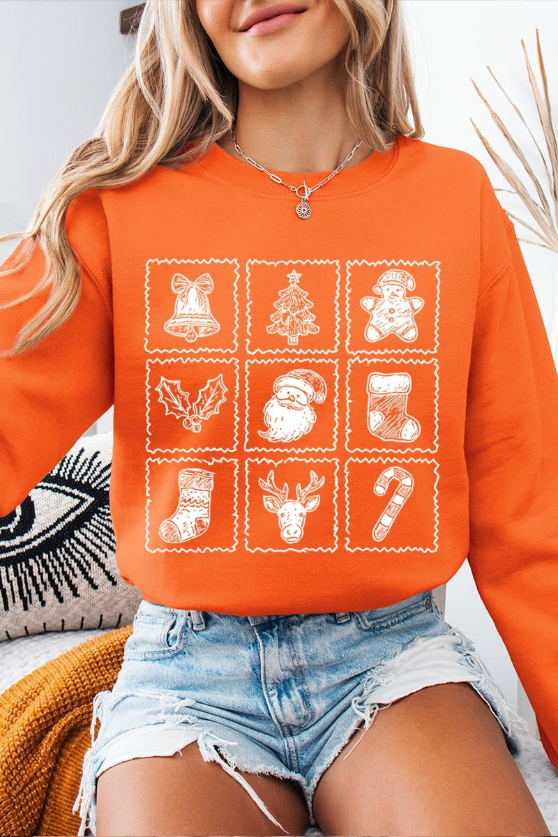 UL180-E3215 Christmas Icons Graphic Sweatshirt $20