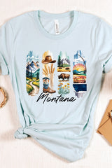 US3001-E3061MT Montana State Brushstroke Graphic Tee $12.5