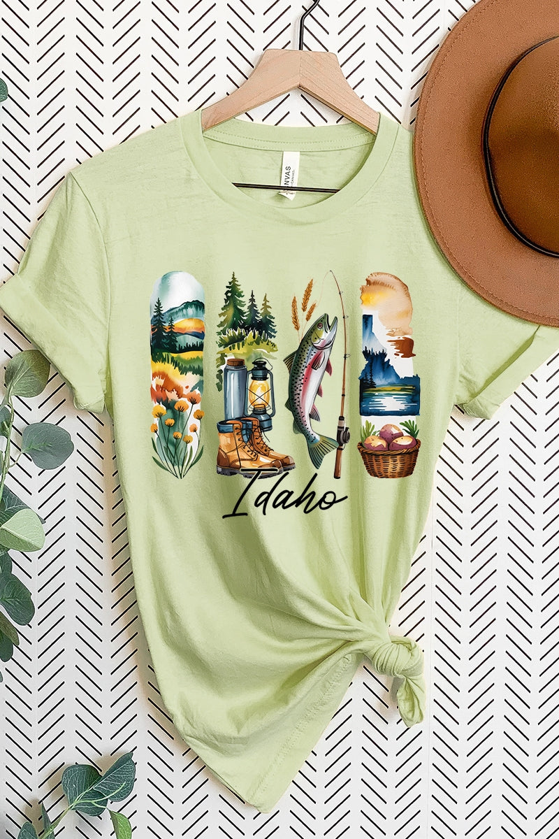 US3001-E3061ID Idaho State Brushstroke Graphic Tee $12.5
