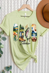 US3001-E3061ID Idaho State Brushstroke Graphic Tee $12.5