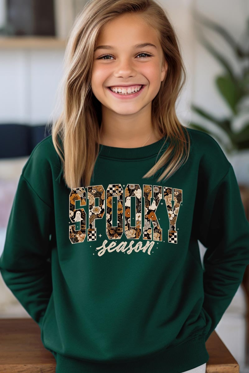 UL180B-E3105Z Spooky Season Halloween Kids Graphic Sweatshirt $20