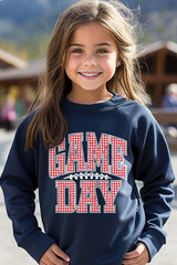 UL180B-E3126Z Red Gingham Game Day Kids Graphic Sweatshirt $20
