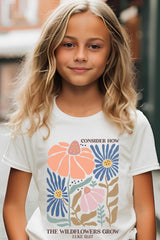 US3001Y-E3067Z Consider the Wildflowers Kids Graphic Tee $11
