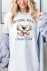 5000-E3191 Hunting Wives Social Club Graphic Heavy Cotton Tee $9