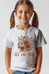 US3001Y-E3116Z God Is Good Floral Kids Graphic Tee $11