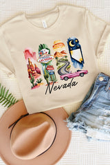 US3001-E3061NV Nevada State Brushstroke Graphic Tee $12.5