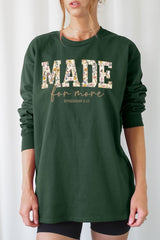 UL240-E3068 Made for More Faith Graphic Long Sleeve Tee $13.75