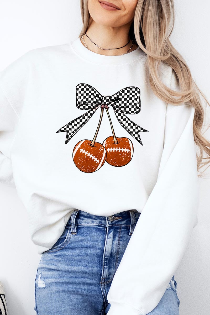 UL180P-E3055 Football Cherries Graphic Plus Sweatshirt $25