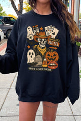 UL180P-E3107 Spooky Western Skeleton Graphic Plus Sweatshirt $25
