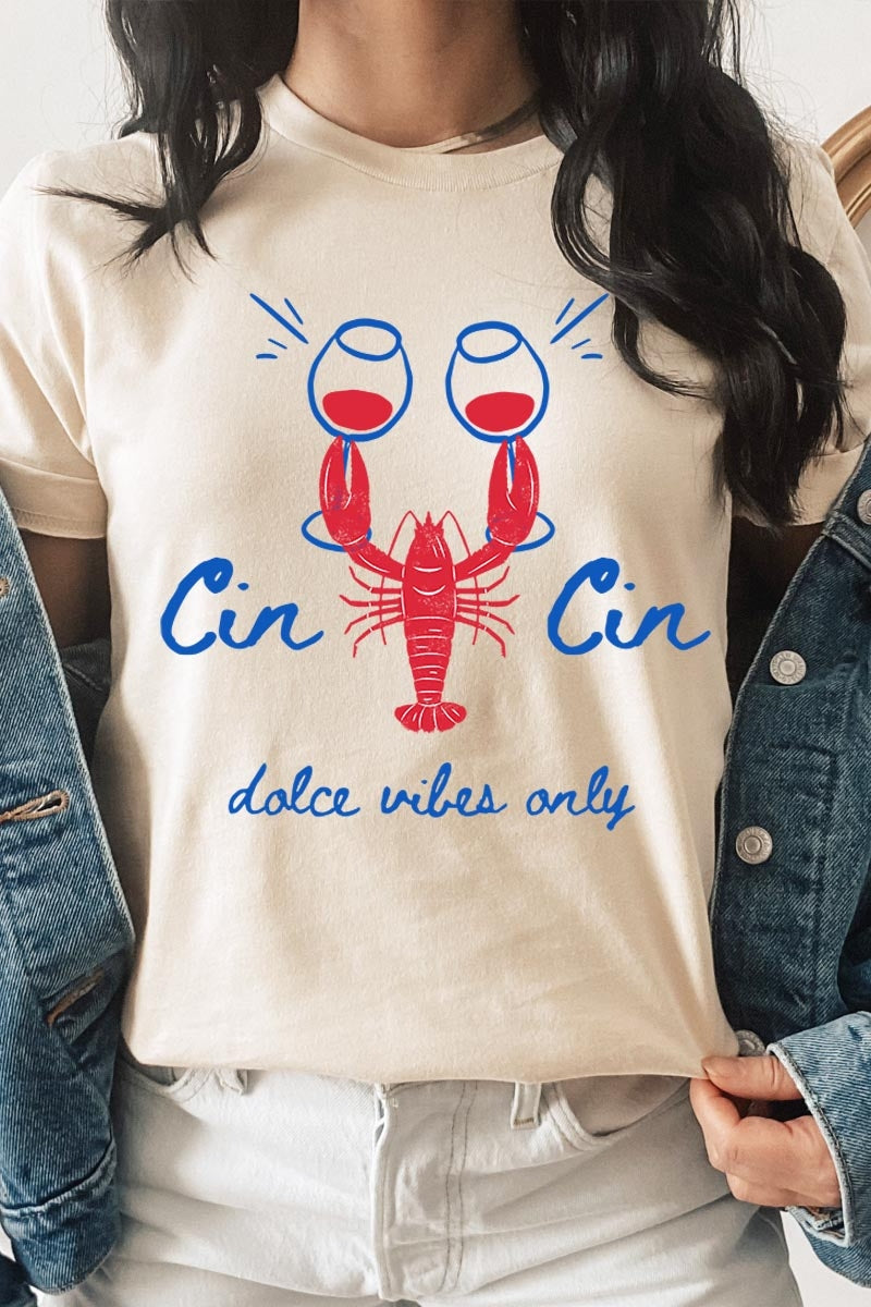 US3001-E3069 Cin Cin Lobster Celebration Graphic Tee $12.5