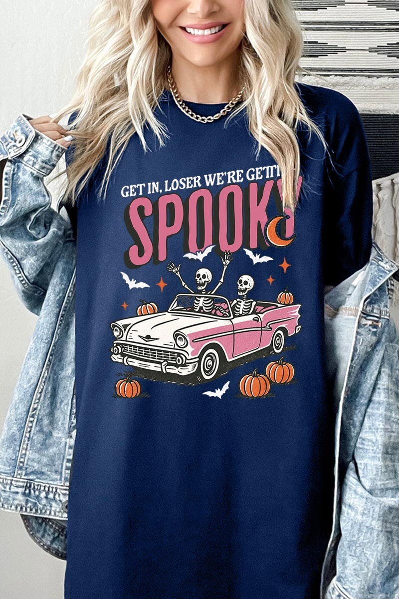 5000P-E3142 Spooky Skeleton Graphic Plus Heavy Cotton Tee $12.75