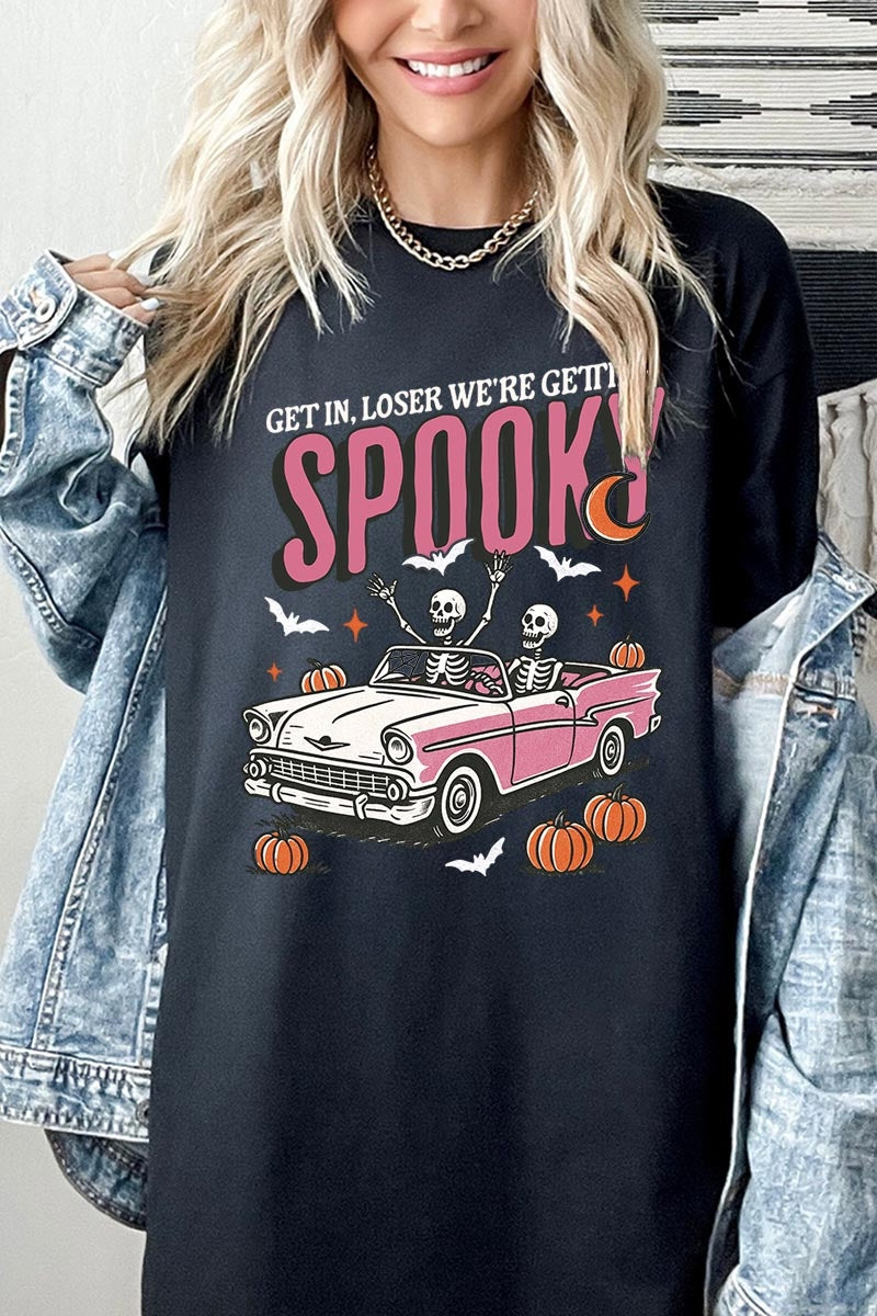 5000-E3142 Spooky Skeleton Graphic Heavy Cotton Tee $9