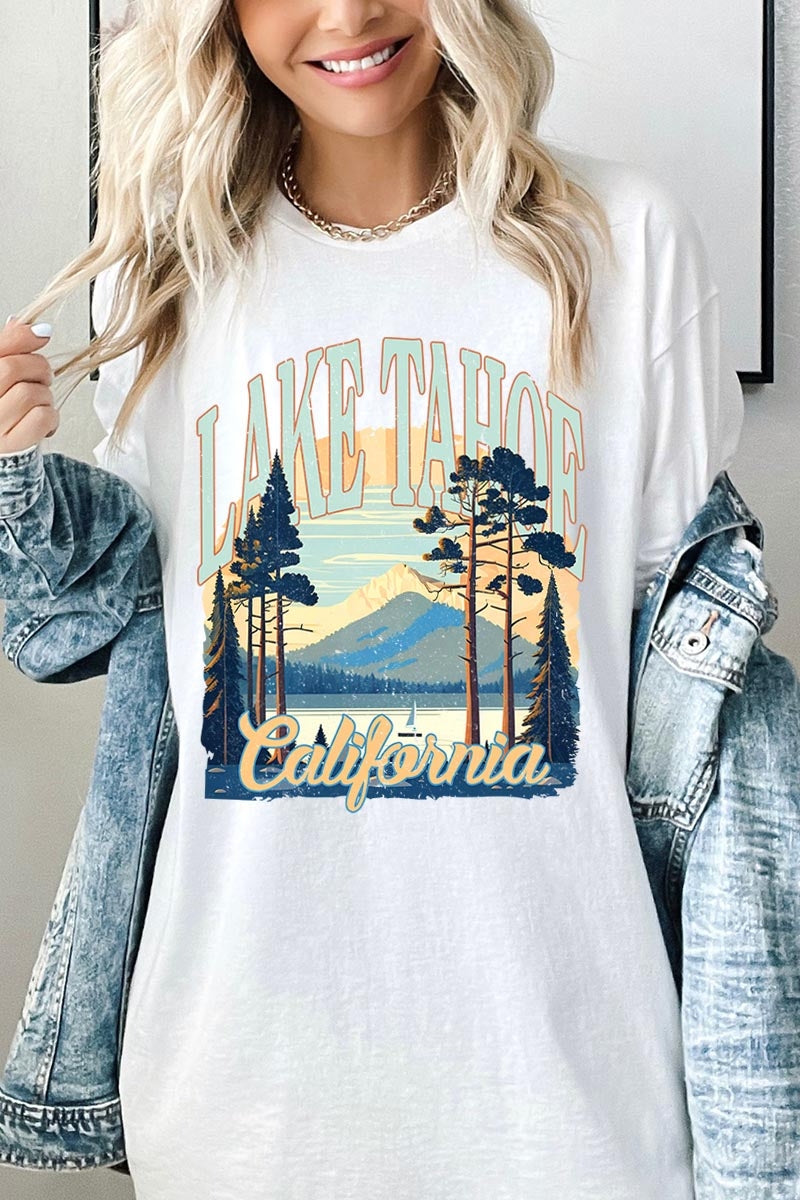 5000-E3059 Lake Tahoe Graphic Heavy Cotton Tee $9