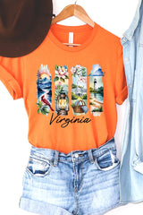 US3001-E3061VA Virginia State Brushstroke Graphic Tee $12.5