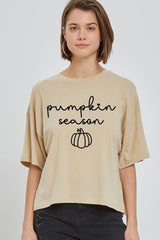 CTS-E3152 Pumpkin Season Graphic Relaxed Crop Top $11