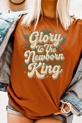 US3001-E3220 Glory to the Newborn King Graphic Tee $12.5