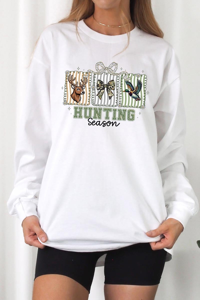 UL240P-E3192 Deer & Duck Hunting Season Graphic Plus Long Sleeve Tee $17