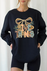 UL240P-E3154 Give Thanks Bow Graphic Plus Long Sleeve Tee $17