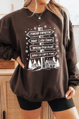 UL180-E3189 Ski Lodge Signs Graphic Sweatshirt $20